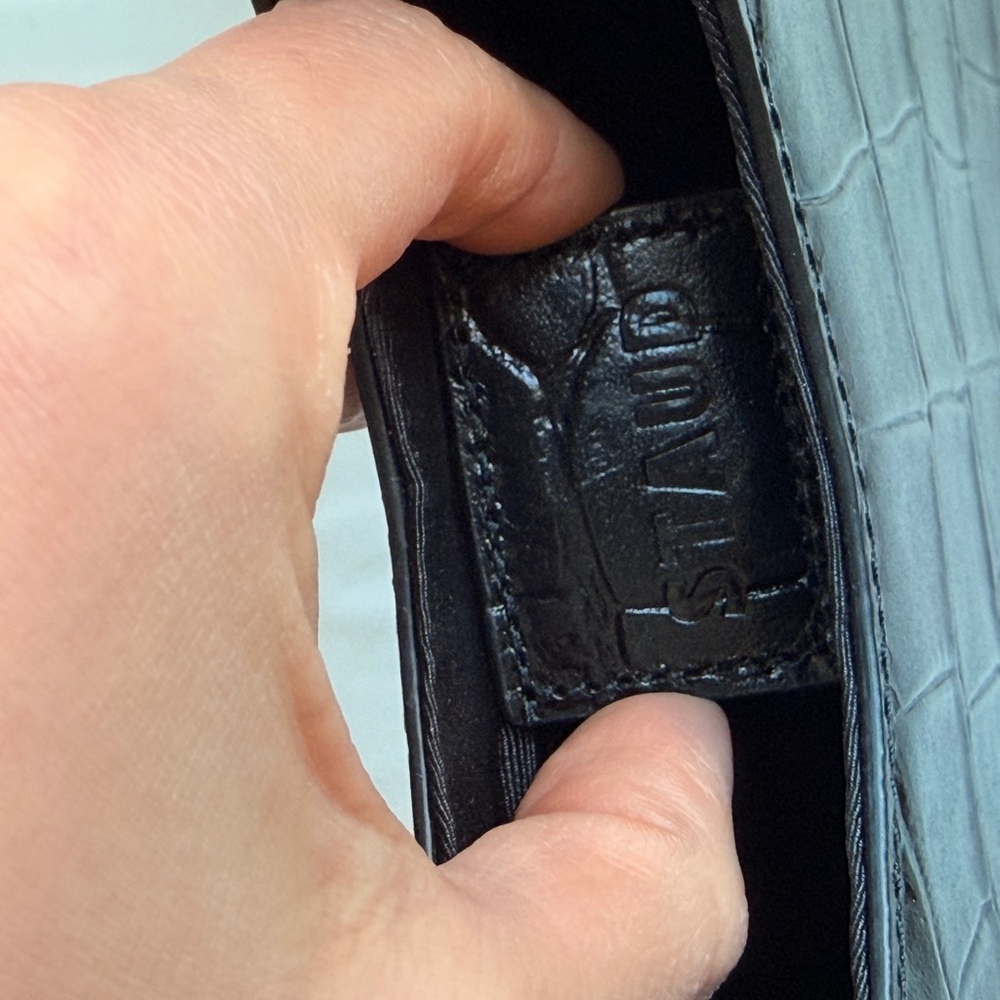 STAUD Rey Bag - Black Croc-Embossed Shoulder Bag - Picture 10 of 16